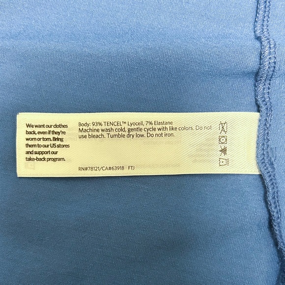 Eileen Fisher Coast Blue Short Sleeve Long A Line Tunic Wide Side Slits XS NWT - Picture 9 of 12